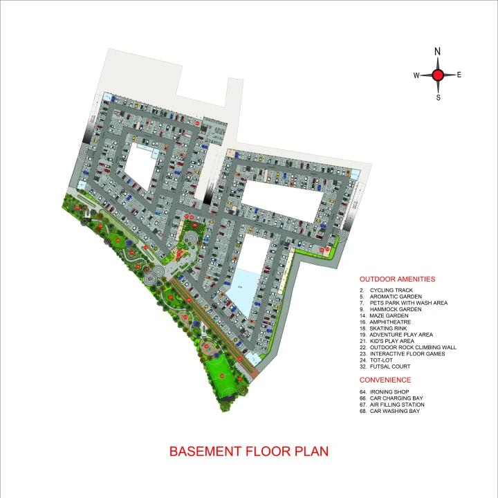 Basement floor plan at Casagrand Moondance Kumbalgodu Basement floor plan at Casagrand Moondance Kumbalgodu