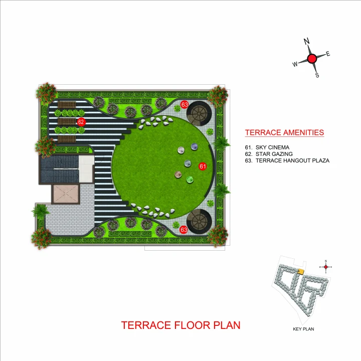 Clubhouse terrace plan at Casagrand Moondance Kumbalgodu